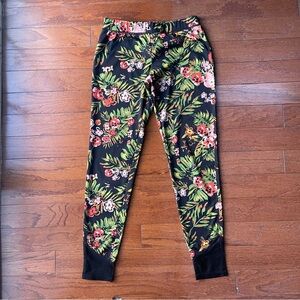 Guess Tropical Print Workout Leggings Size Small Multicolor